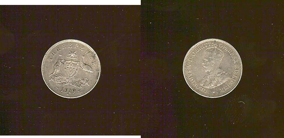 Australian 3 pence 1919 gEF